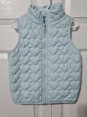90 Degree By Reflex Light Blue Heart-Quilted Puffer Vest